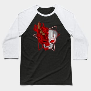 Half skull inside the mask of devil Baseball T-Shirt